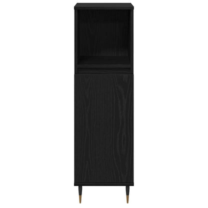 Set di mobili per il bagno 3 pz Rovere Nero 30 x 30 x 190 cm | homemem39
