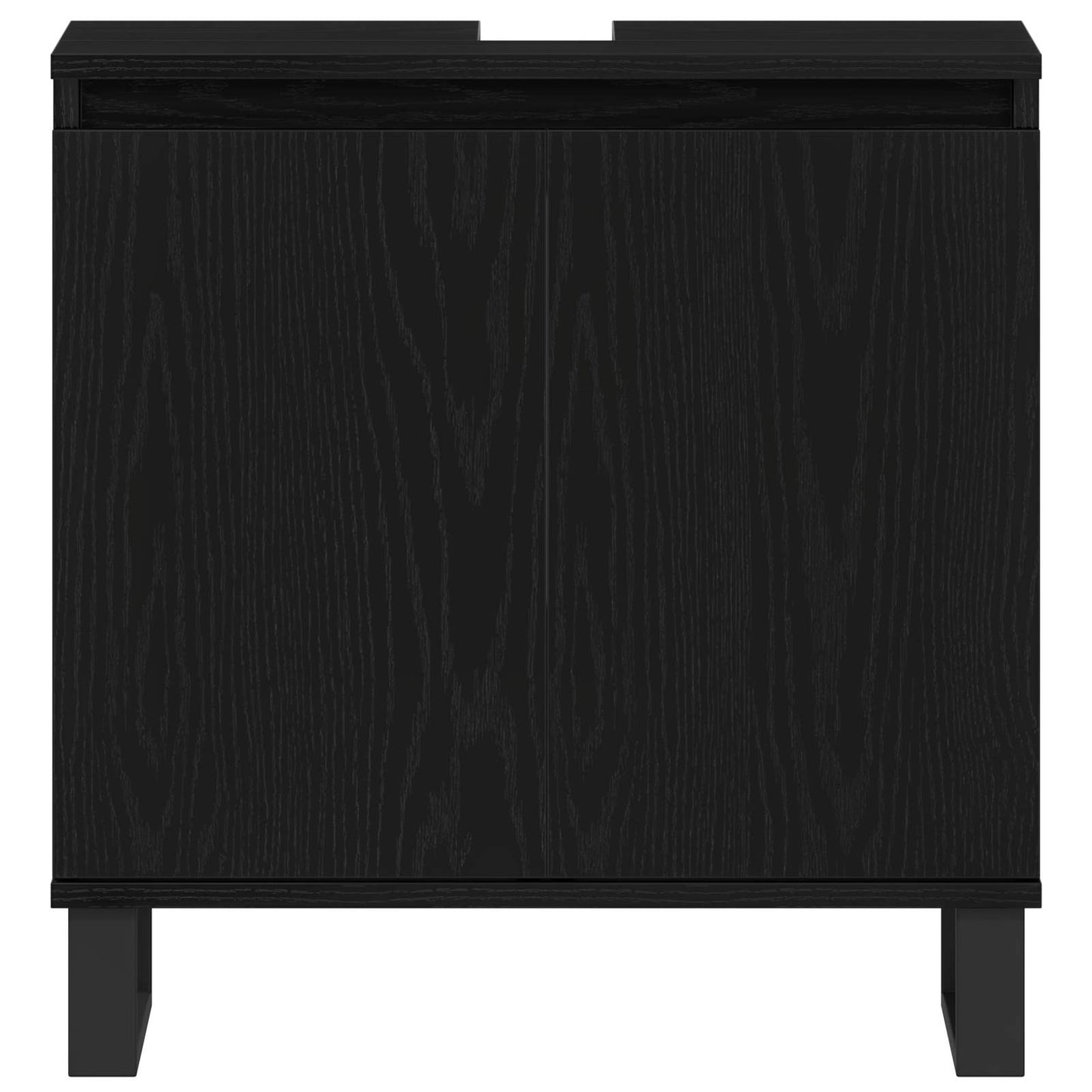 Set di mobili per il bagno Montaggio a parete 3 pcs Rovere Nero | homemem39