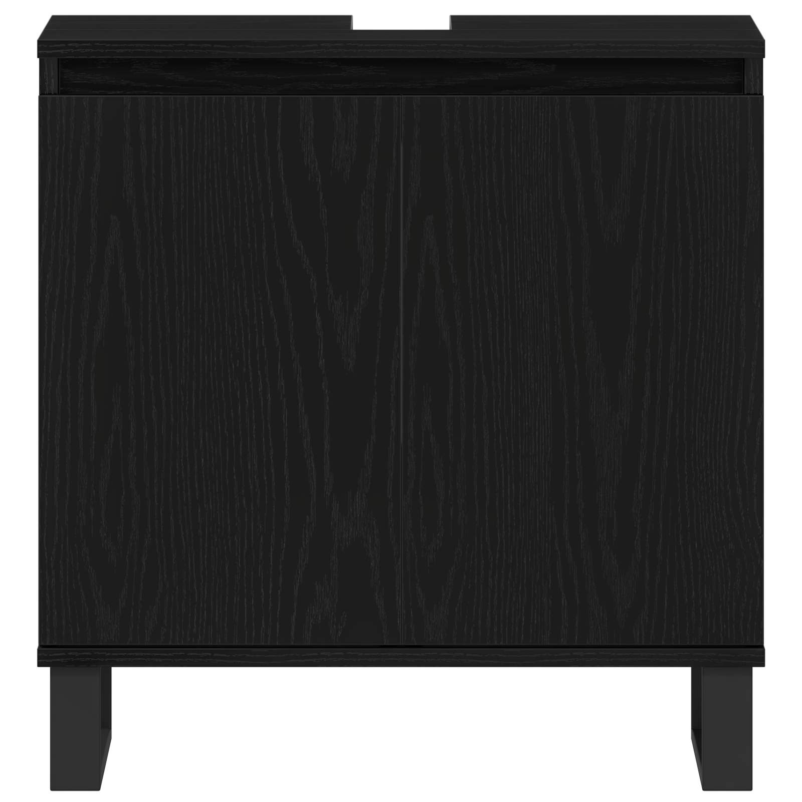 Set di mobili per il bagno Montaggio a parete 3 pcs Rovere Nero | homemem39