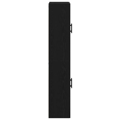 Pensile 2 pcs Rovere nero 69.5 x 34 x 90 cm Legno multistrato - homemem39