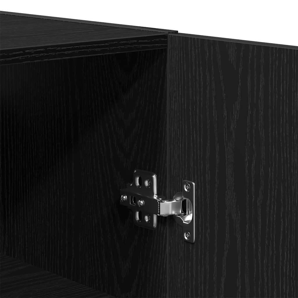 Credenza Montaggio a parete 2 pcs Rovere nero Legno multistrato - homemem39