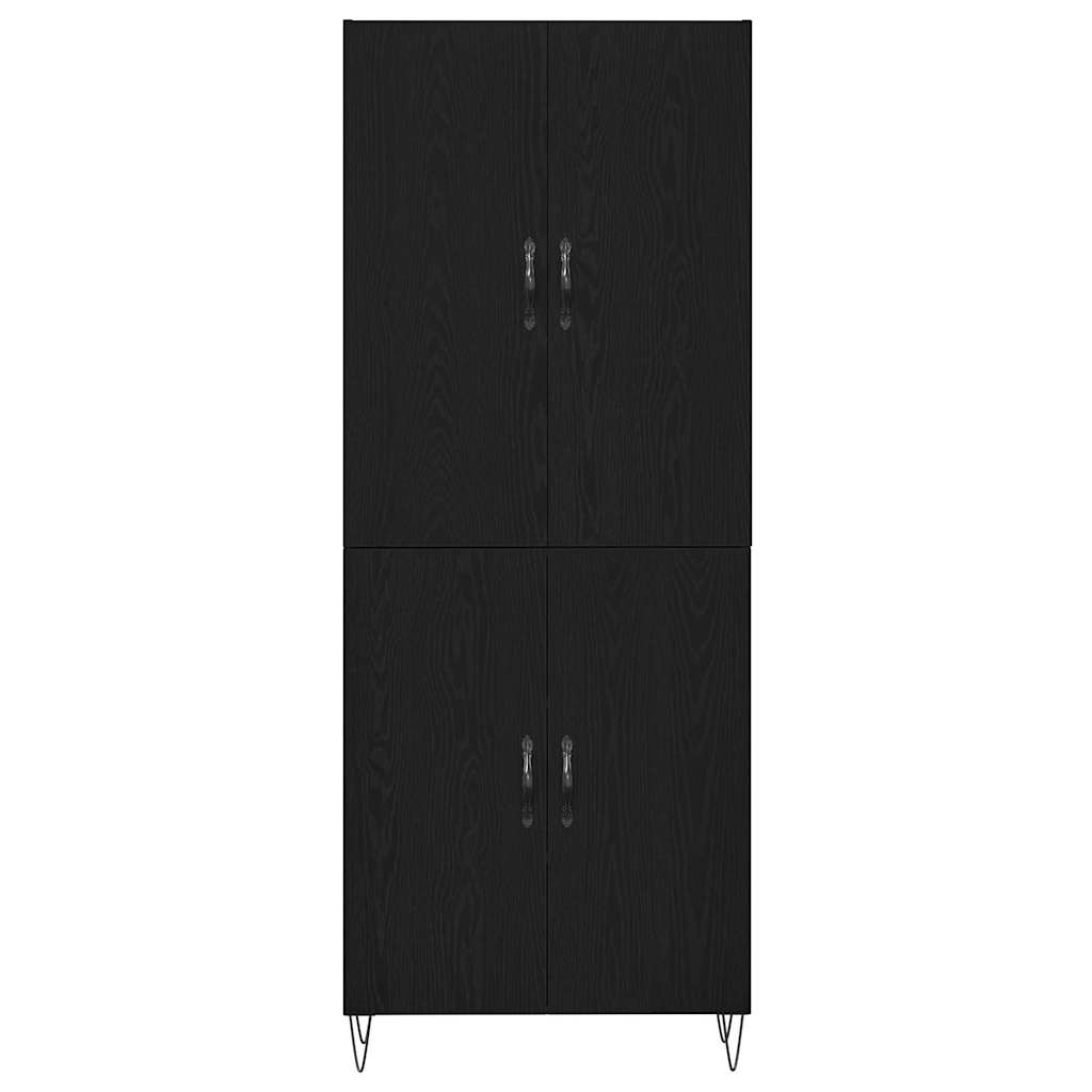 Credenza Montaggio a parete 2 pcs Rovere nero Legno multistrato - homemem39