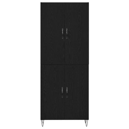 Credenza Montaggio a parete 2 pcs Rovere nero Legno multistrato - homemem39
