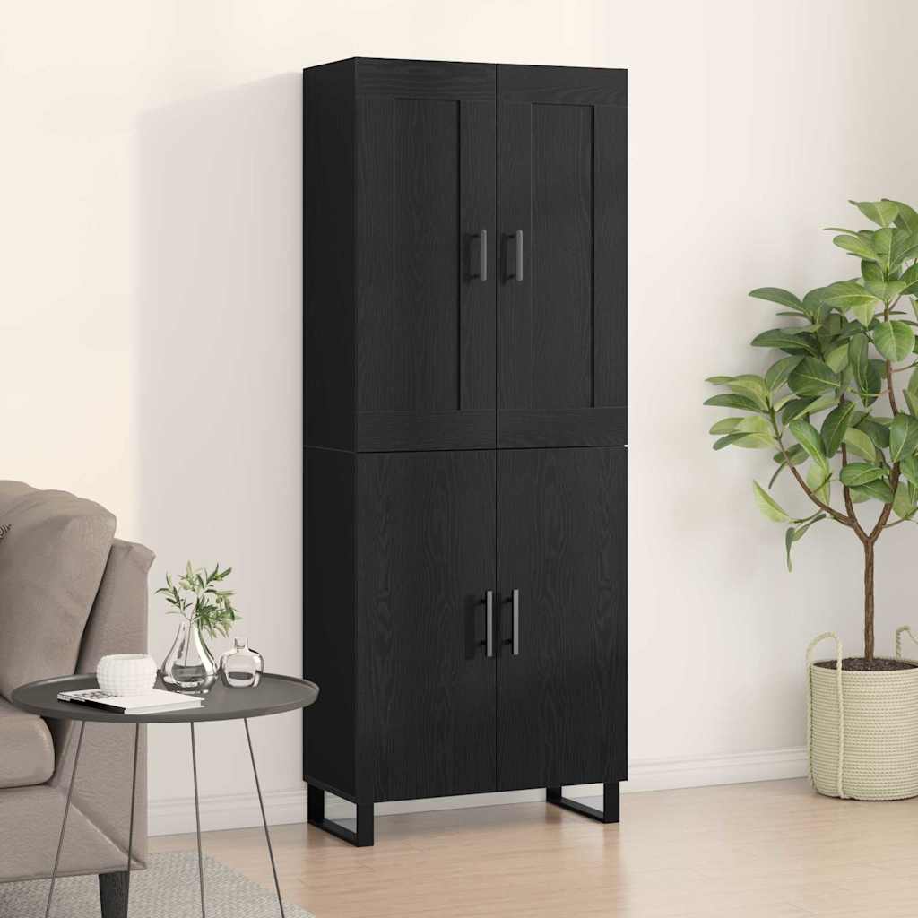 Credenza Montaggio a parete 2 pcs Rovere nero Legno multistrato - homemem39