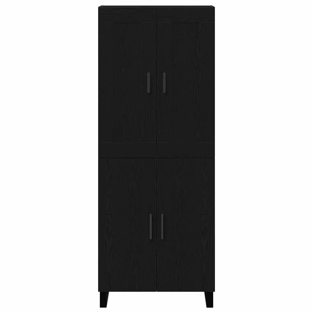Credenza Montaggio a parete 2 pcs Rovere nero Legno multistrato - homemem39