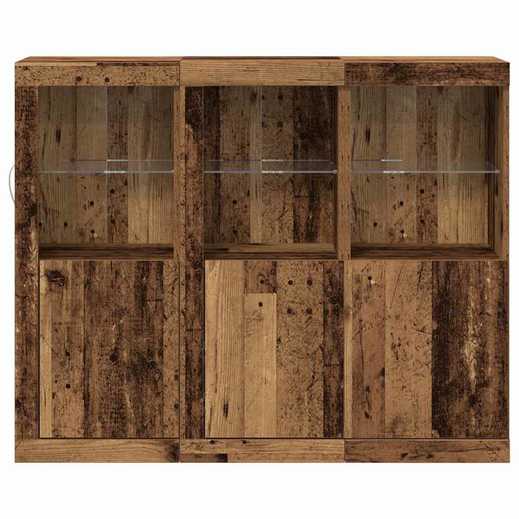 Credenza 3 pcs Legno vecchio 123 x 37 x 100 cm - homemem39