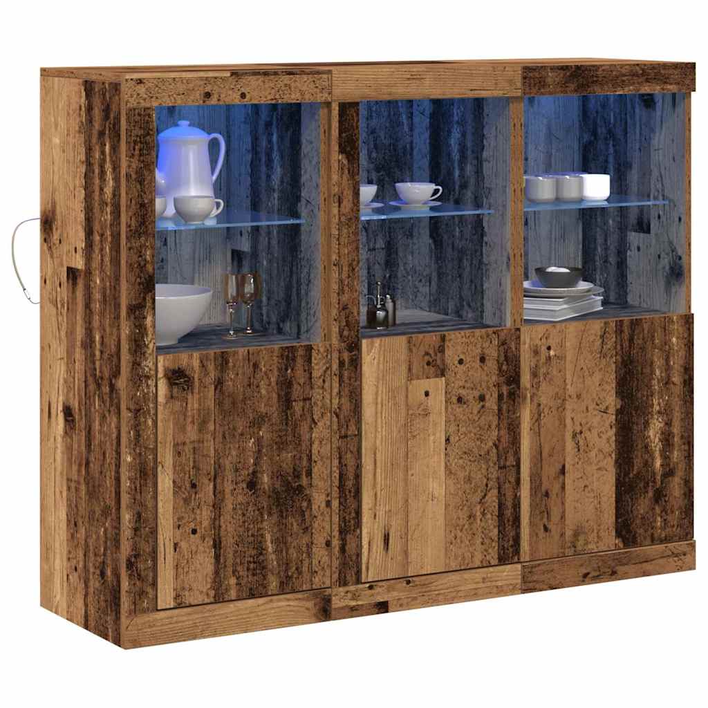 Credenza 3 pcs Legno vecchio 123 x 37 x 100 cm - homemem39