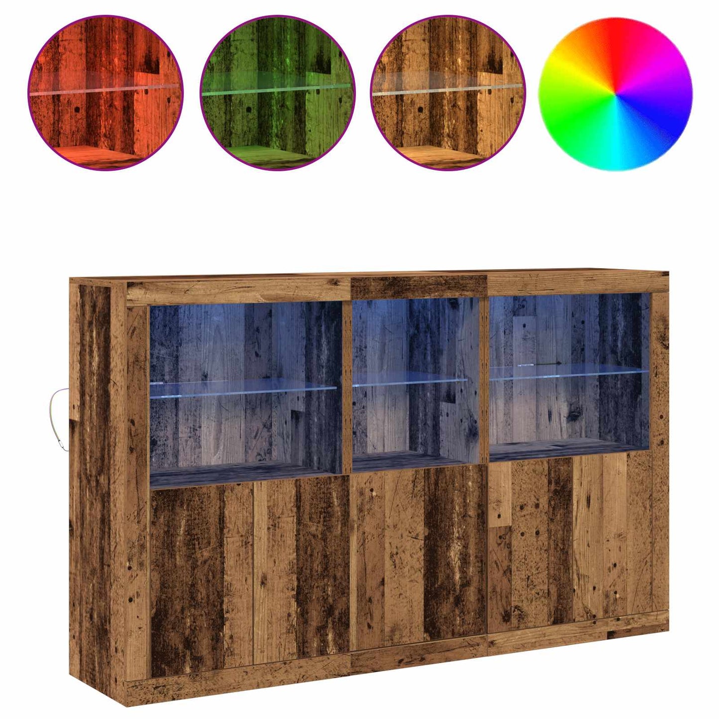 Madia LED Legno vecchio 162 x 37 x 100 cm Legno multistrato | homemem39