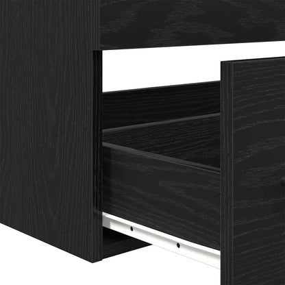 Armadio per Lavabo da Bagno con cassetto 3 pcs Rovere Nero | homemem39