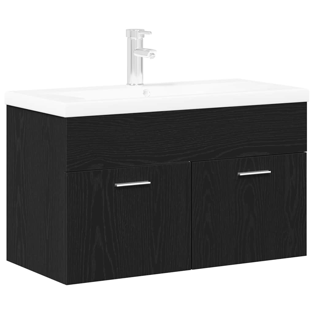 Mobile da Bagno Rovere Nero 90 x 38,5 x 46 cm Legno multistrato | homemem39