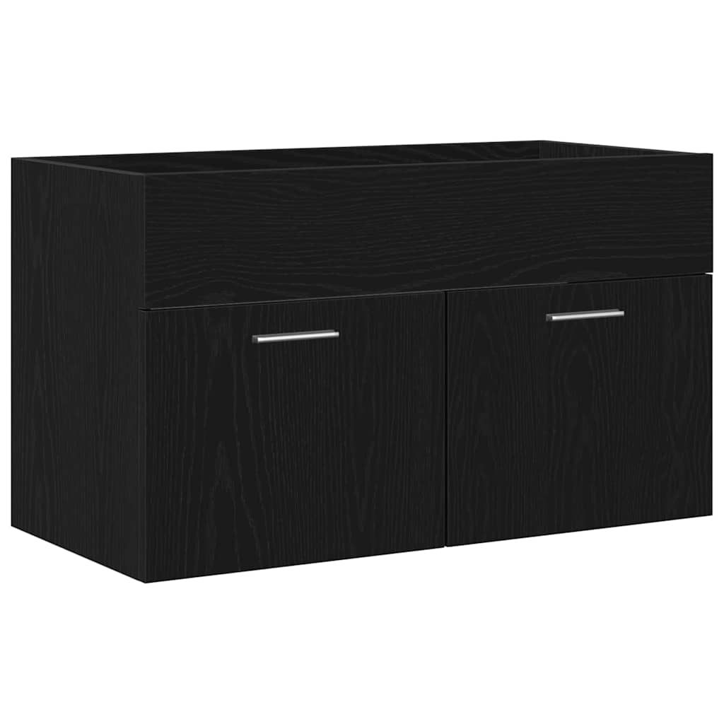 Mobile da Bagno Rovere Nero 90 x 38,5 x 46 cm Legno multistrato | homemem39