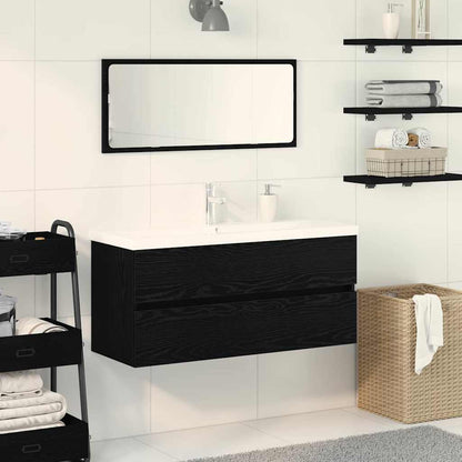 Armadio per Lavabo da Bagno Rovere Nero 90 x 39 x 62 cm