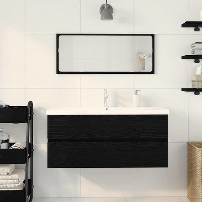 Armadio per Lavabo da Bagno Rovere Nero 90 x 39 x 62 cm