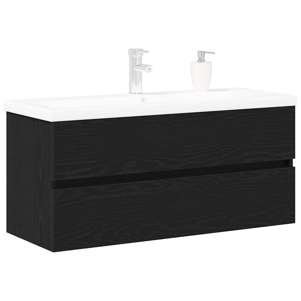 Armadio per Lavabo da Bagno Rovere Nero 90 x 39 x 62 cm