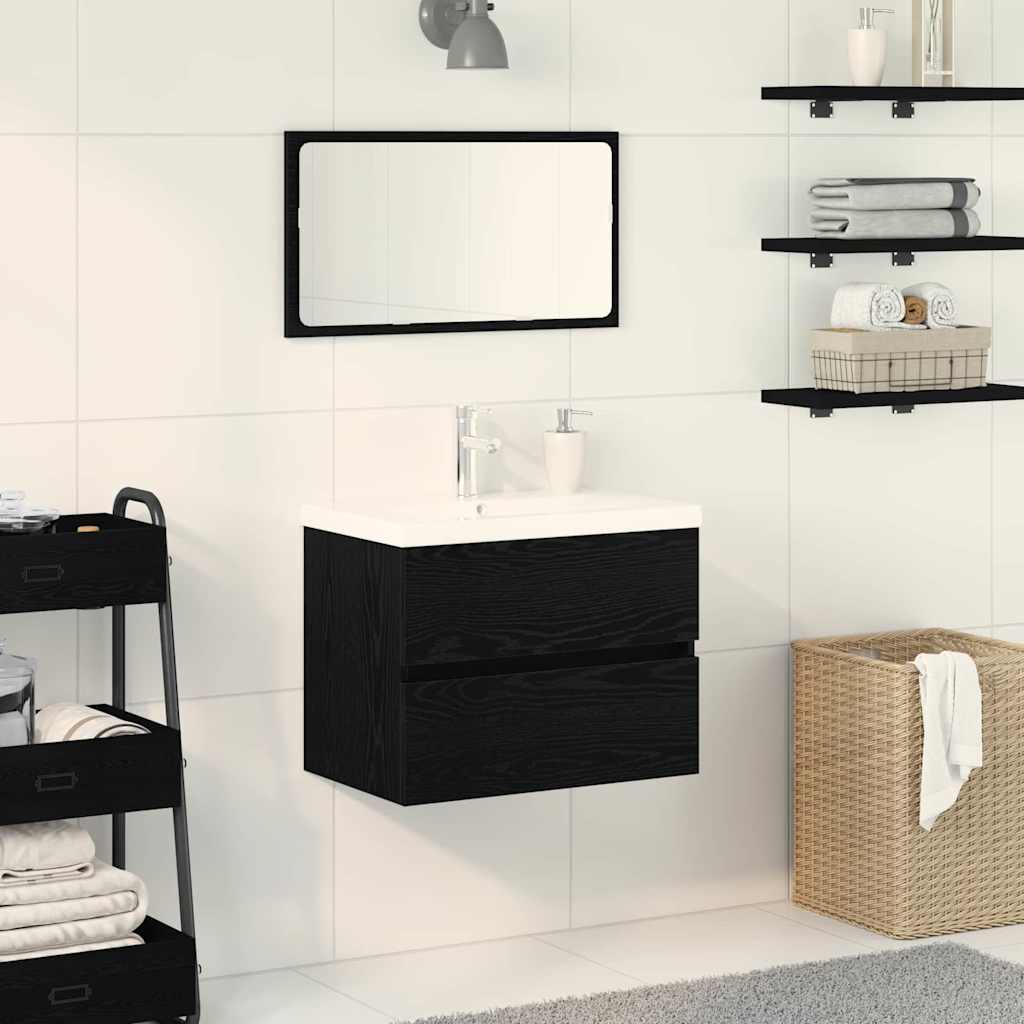 Armadio per Lavabo da Bagno Rovere Nero 60 x 39 x 62 cm | homemem39