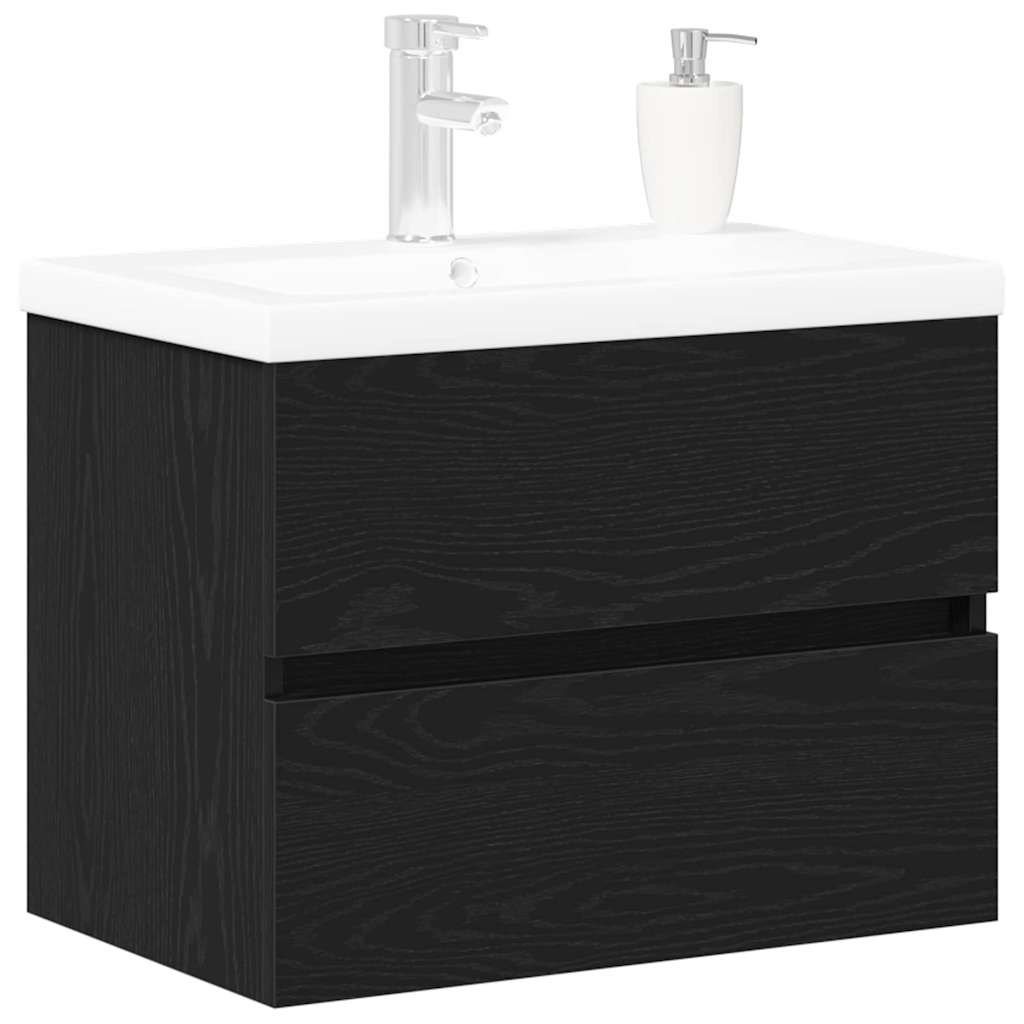 Armadio per Lavabo da Bagno Rovere Nero 60 x 39 x 62 cm | homemem39