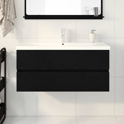 Armadio per Lavabo da Bagno Rovere Nero 100 x 39 x 62 cm | homemem39