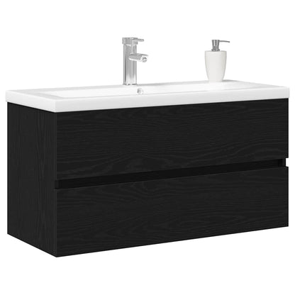 Armadio per Lavabo da Bagno Rovere Nero 90 x 39 x 62 cm | homemem39