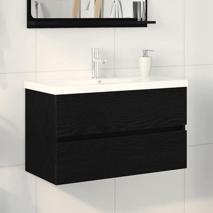 Armadio per Lavabo da Bagno Rovere Nero 80 x 39 x 62 cm | homemem39