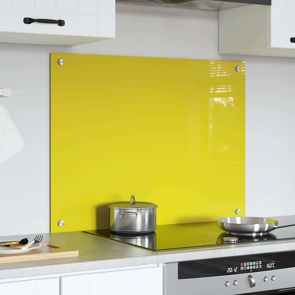 Rivestimento da Cucina Giallo 80 x 60 x 0.6 cm vetro temperato