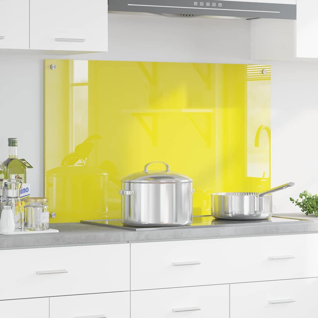 Rivestimento da Cucina Giallo 100 x 60 x 0.6 cm vetro temperato