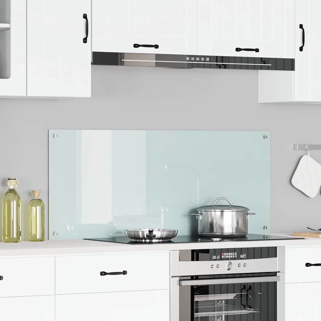 Schienale da cucina Bianco 120 x 50 cm vetro temperato | homemem39