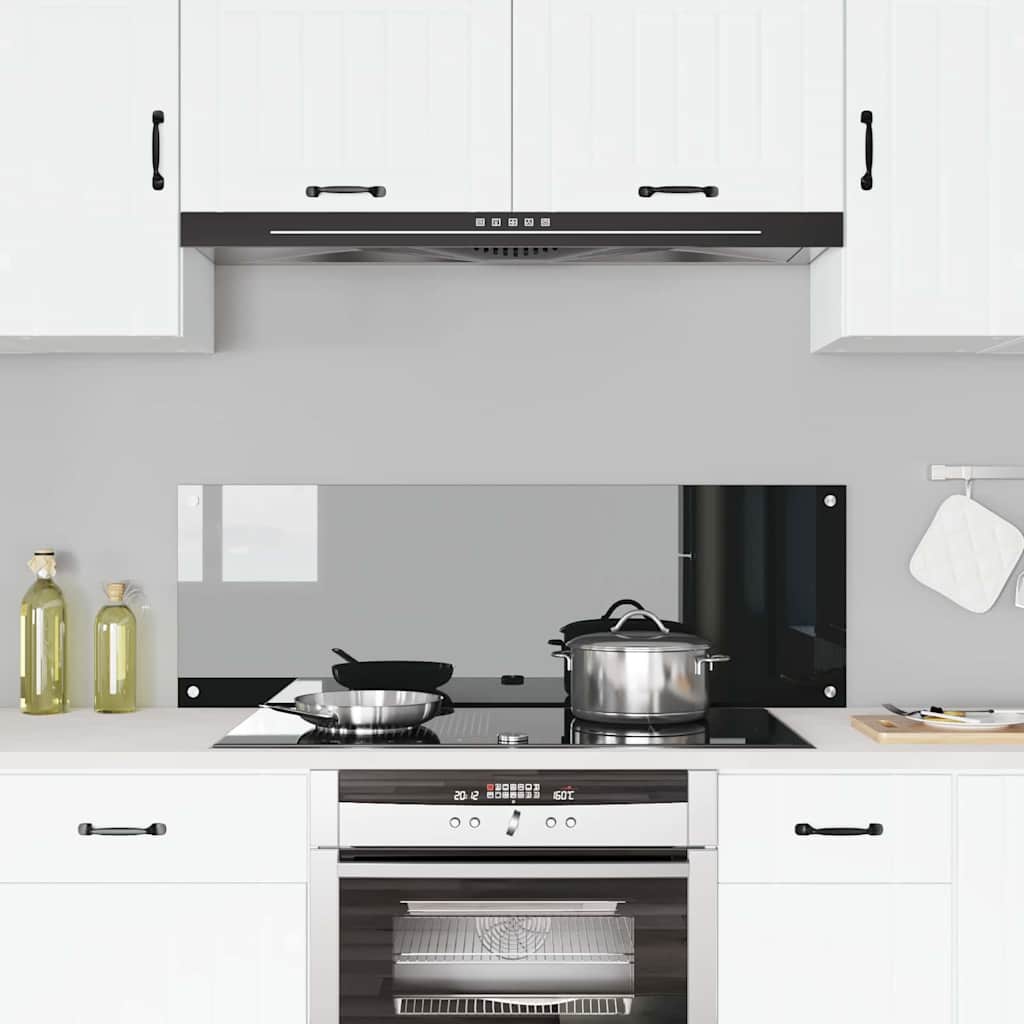 Rivestimento da Cucina Nero 120 x 40 x 0.6 cm vetro temperato