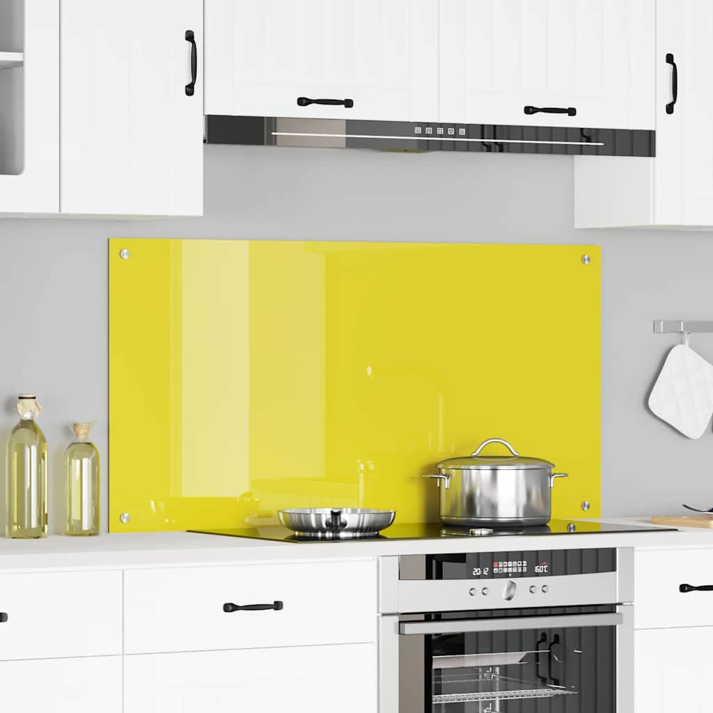 Rivestimento da Cucina Giallo 120 x 60 x 0.6 cm vetro temperato