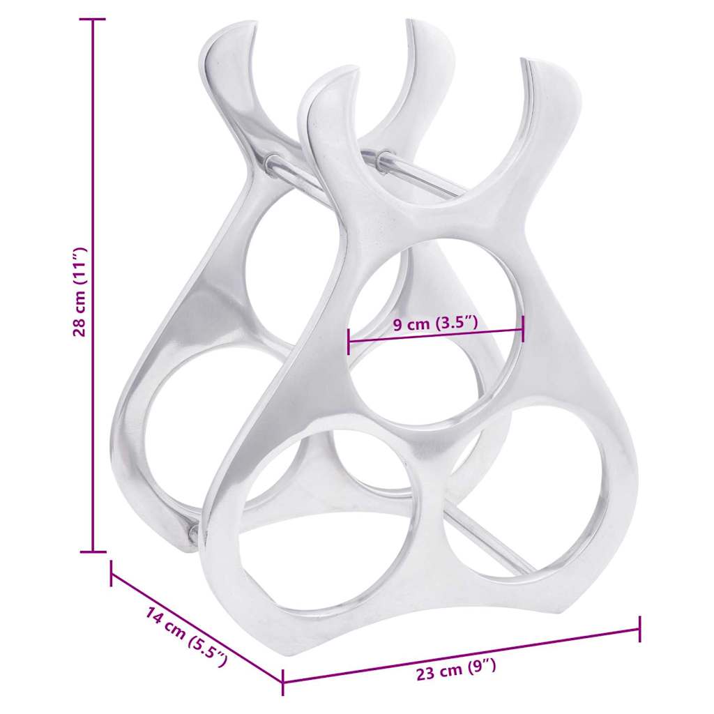 Portabottiglie Argento 23 x 14 x 28 cm Alluminio