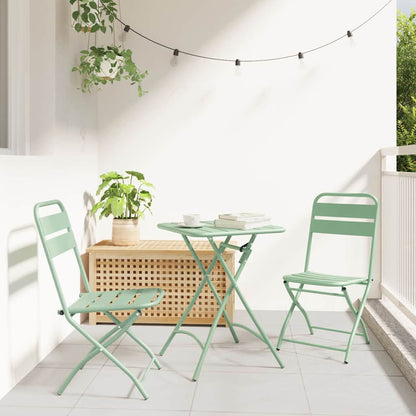 Sedia Pieghevole da Giardino 2 pcs Verde 55 x 56.5 x 91cm
