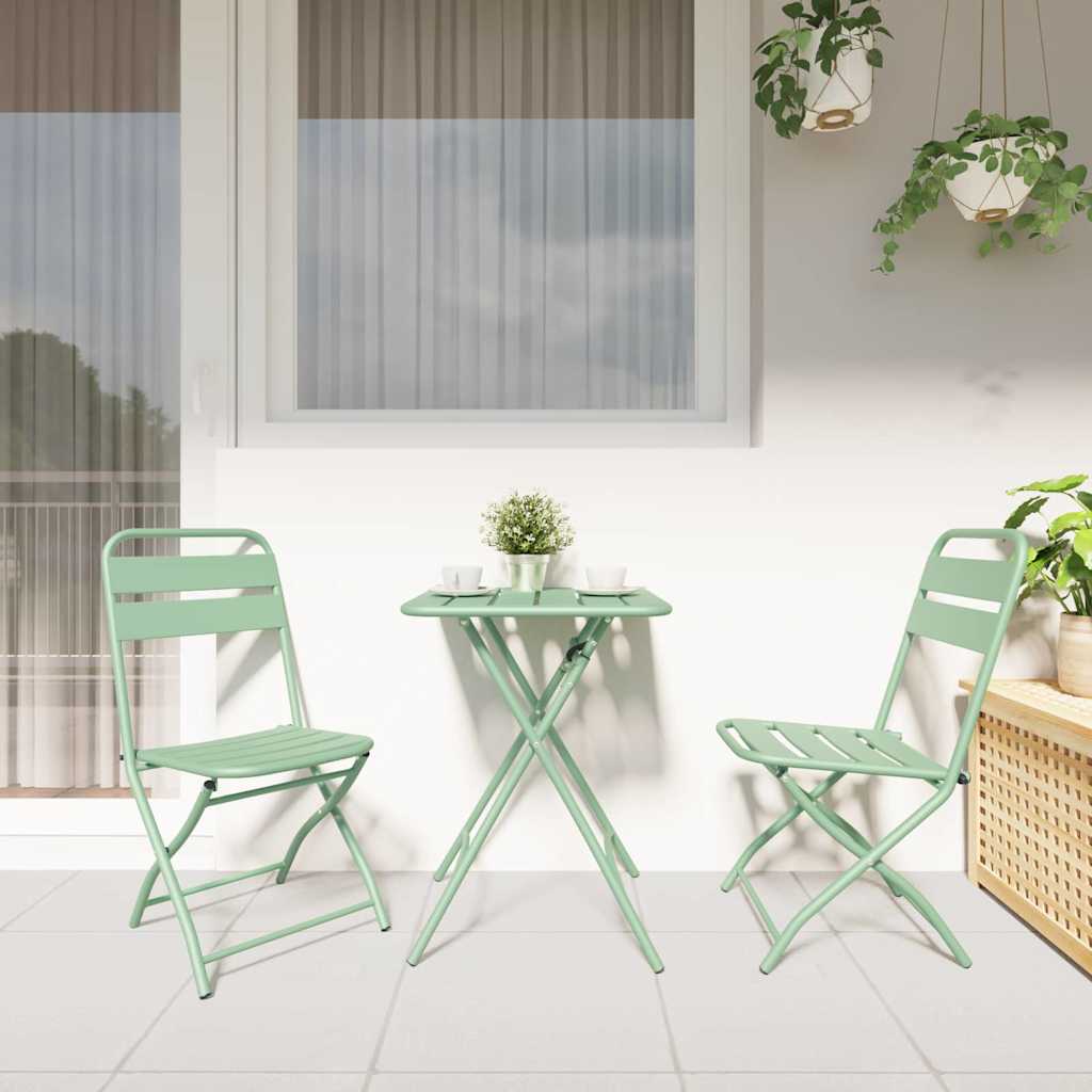 Sedia Pieghevole da Giardino 2 pcs Verde 55 x 56.5 x 91cm