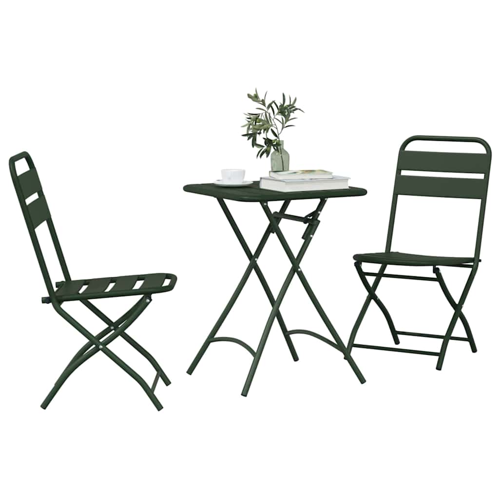 Set bistrot 3 pcs Verde scuro Acciaio - homemem39