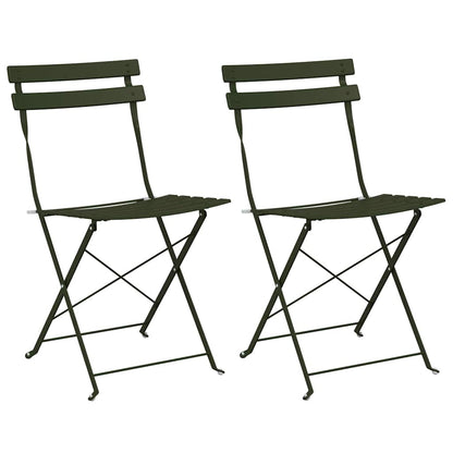 Sedia Pieghevole da Giardino 2 pcs Verde 42 x 46 x 82cm Acciaio