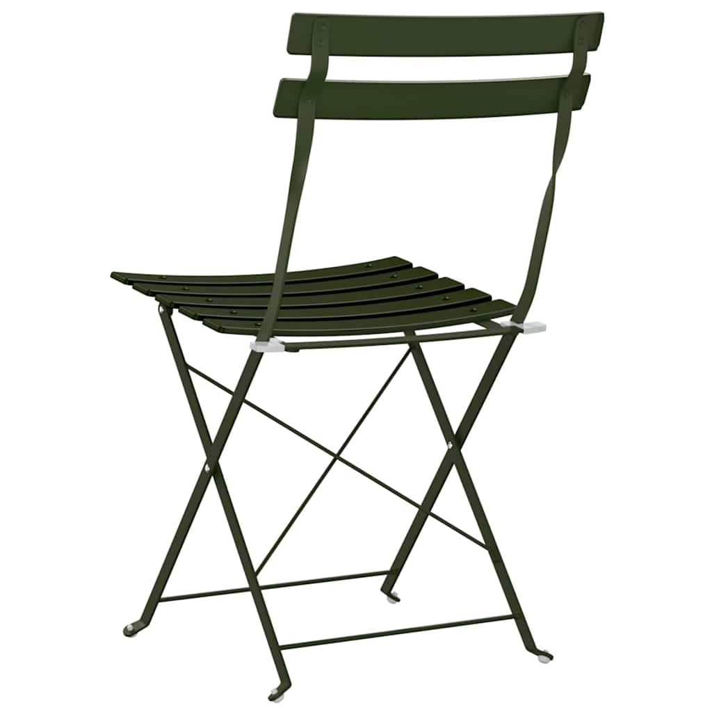 Sedia Pieghevole da Giardino 2 pcs Verde 42 x 46 x 82cm Acciaio