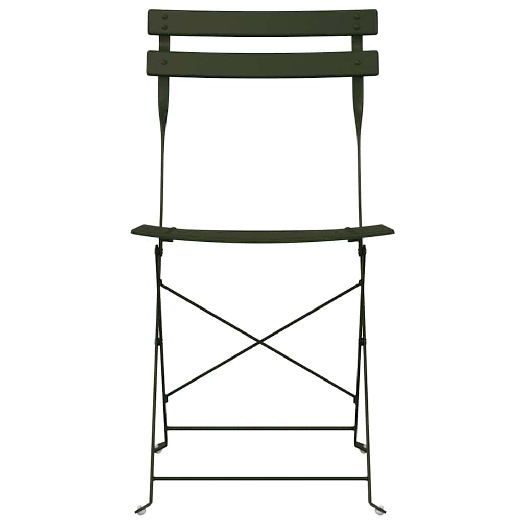 Sedia Pieghevole da Giardino 2 pcs Verde 42 x 46 x 82cm Acciaio
