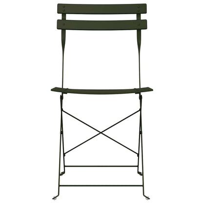 Sedia Pieghevole da Giardino 2 pcs Verde 42 x 46 x 82cm Acciaio