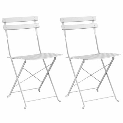 Sedia Pieghevole da Giardino 2 pcs Bianco 42 x 46 x 82cm