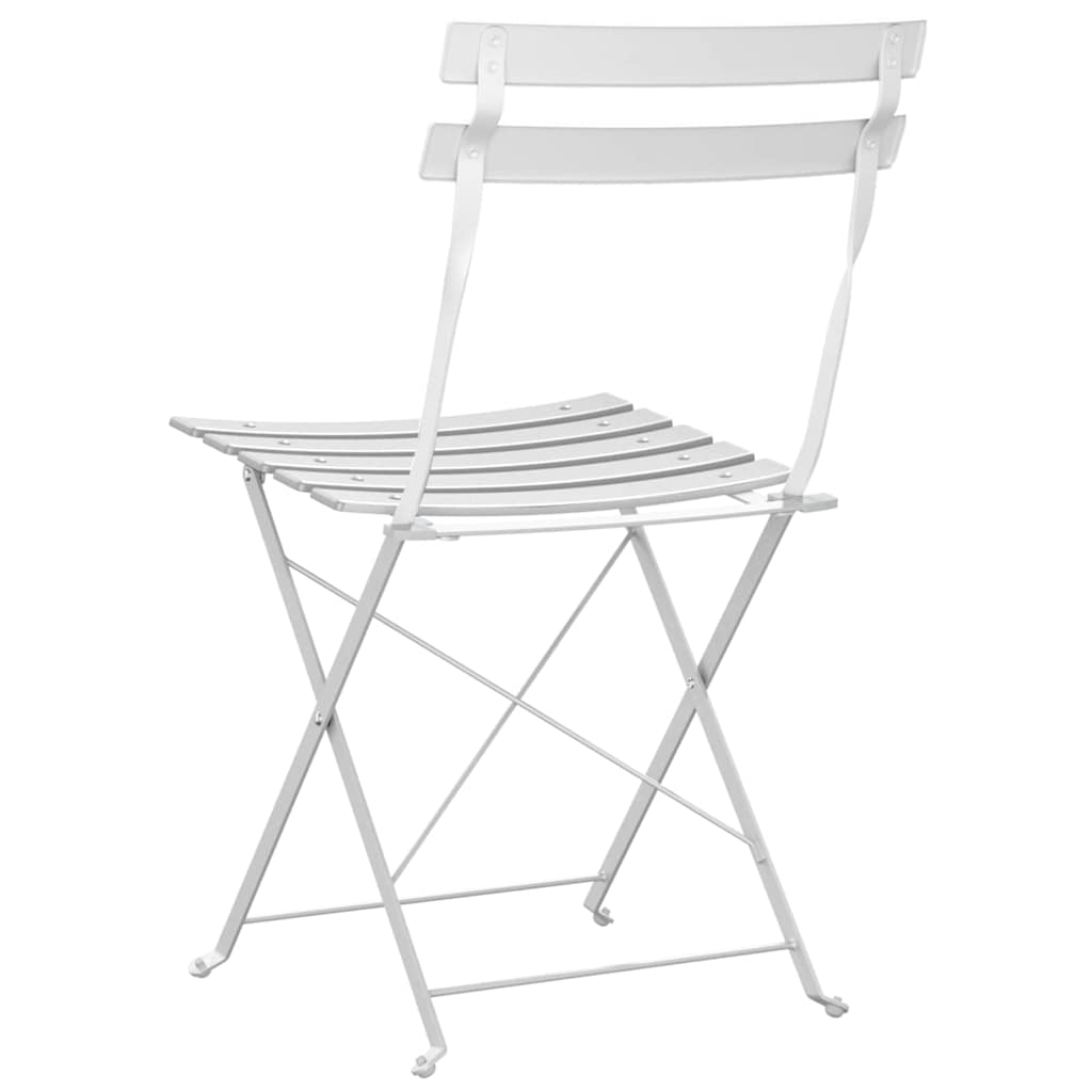 Sedia Pieghevole da Giardino 2 pcs Bianco 42 x 46 x 82cm