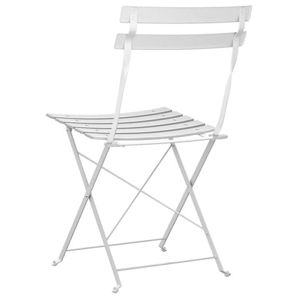 Sedia Pieghevole da Giardino 2 pcs Bianco 42 x 46 x 82cm