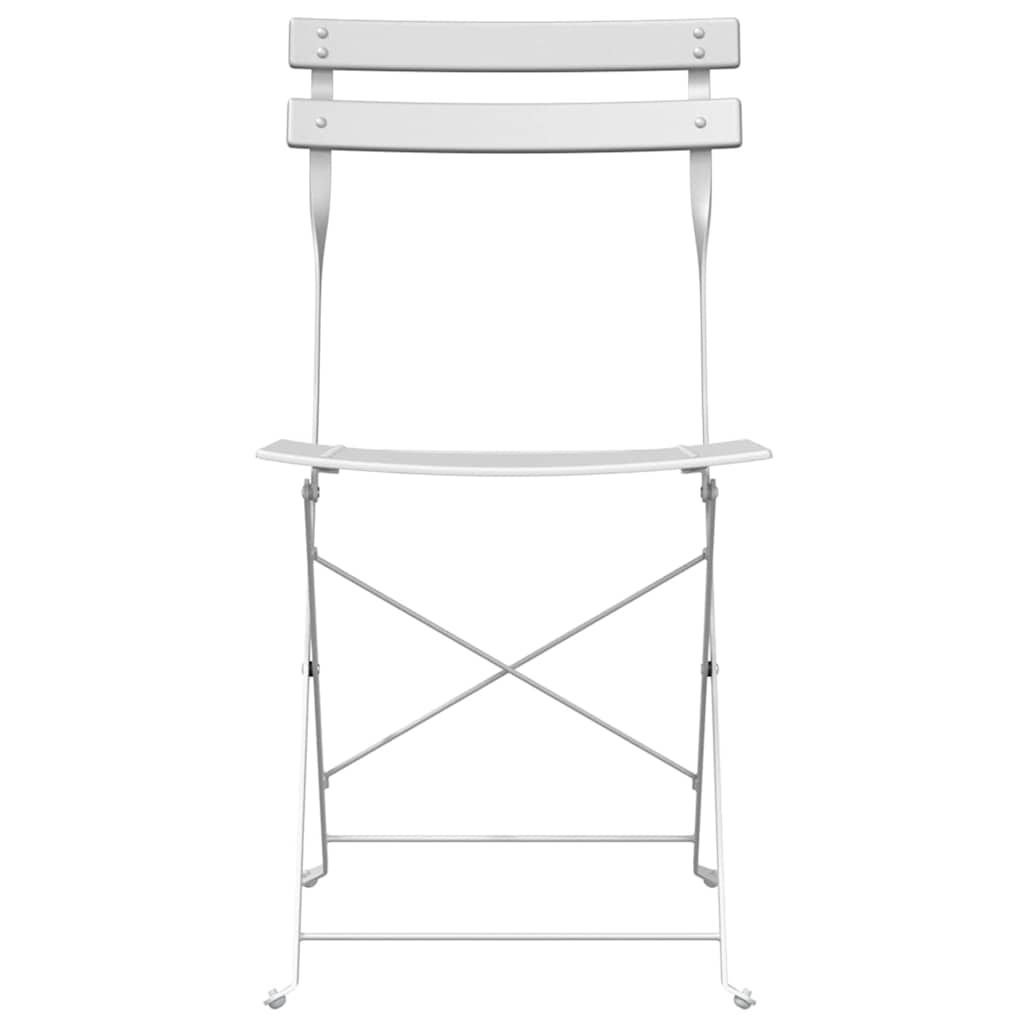 Sedia Pieghevole da Giardino 2 pcs Bianco 42 x 46 x 82cm