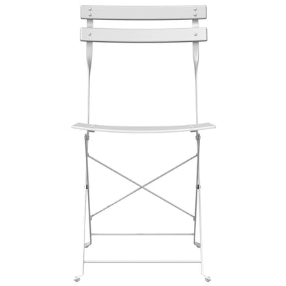 Sedia Pieghevole da Giardino 2 pcs Bianco 42 x 46 x 82cm