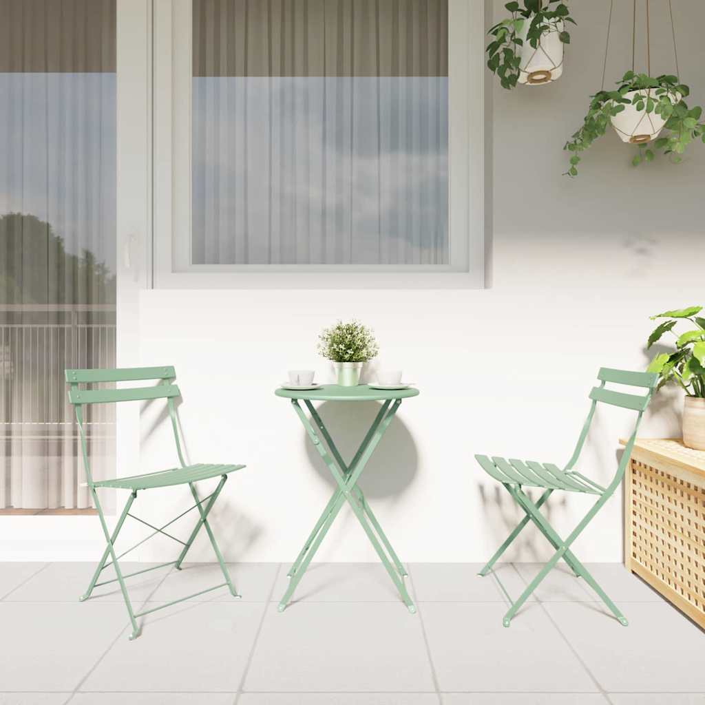 Sedia Pieghevole da Giardino 2 pcs Menta Leggera 42 x 46 x 82cm