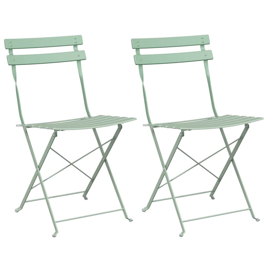 Sedia Pieghevole da Giardino 2 pcs Menta Leggera 42 x 46 x 82cm