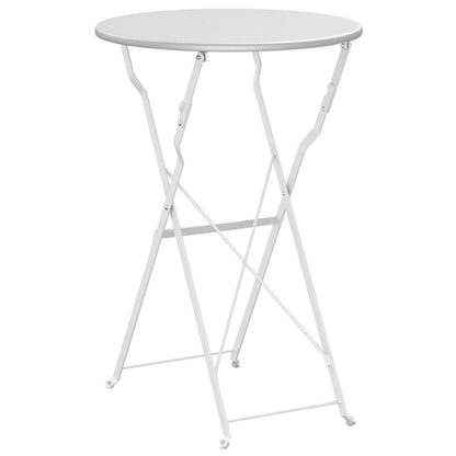 Tavolo da bistrot Bianco Ø50x71 cm Acciaio verniciato a polvere