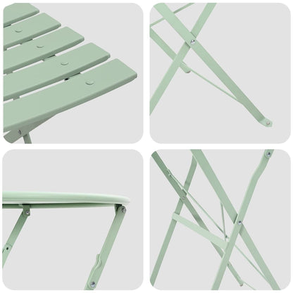 Set Bistro Pieghevole 3 pcs Menta Chiara Acciaio - homemem39