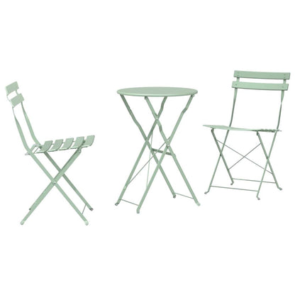 Set Bistro Pieghevole 3 pcs Menta Chiara Acciaio - homemem39