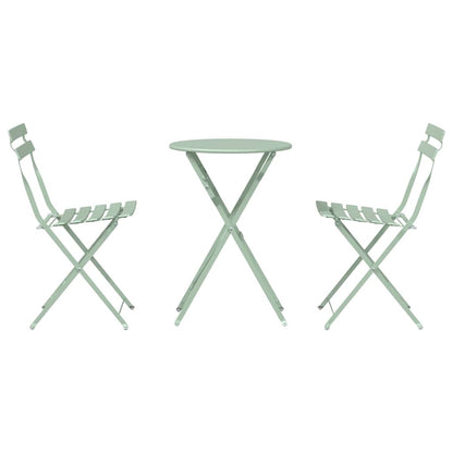 Set Bistro Pieghevole 3 pcs Menta Chiara Acciaio - homemem39