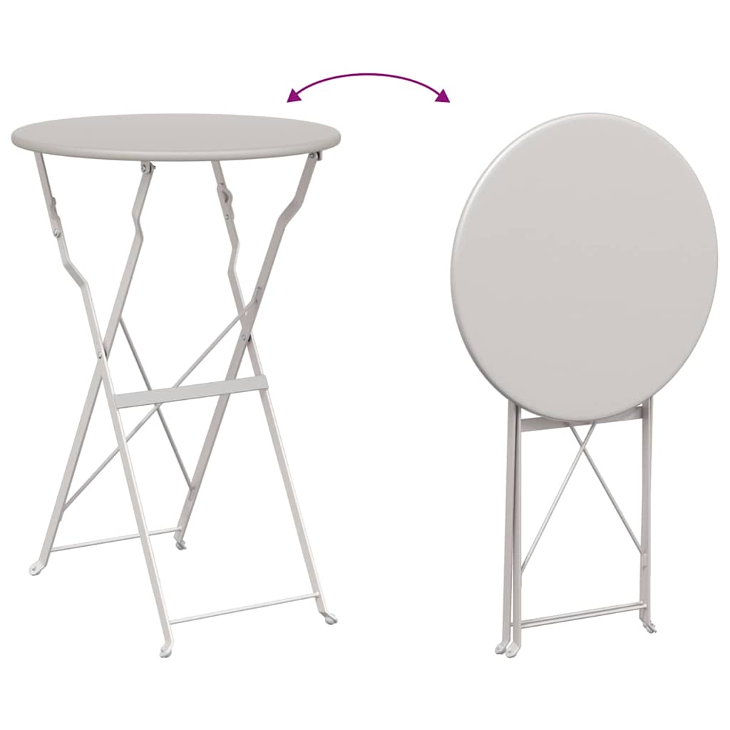 Set Bistro Pieghevole 3 pcs Beige Acciaio | homemem39