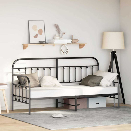 Struttura per letto di giorno Nero 75 x 190 cm | homemem39