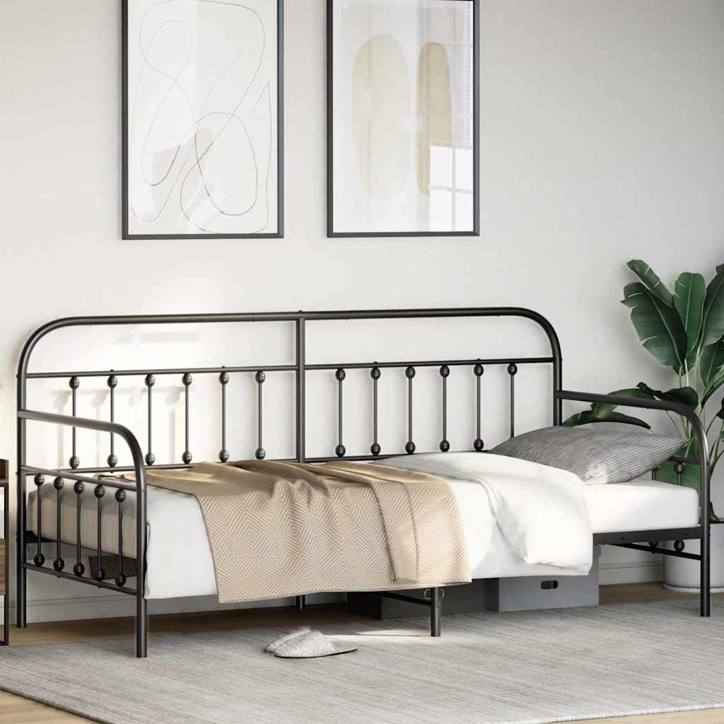 Struttura per letto di giorno Nero 100 x 200 cm | homemem39